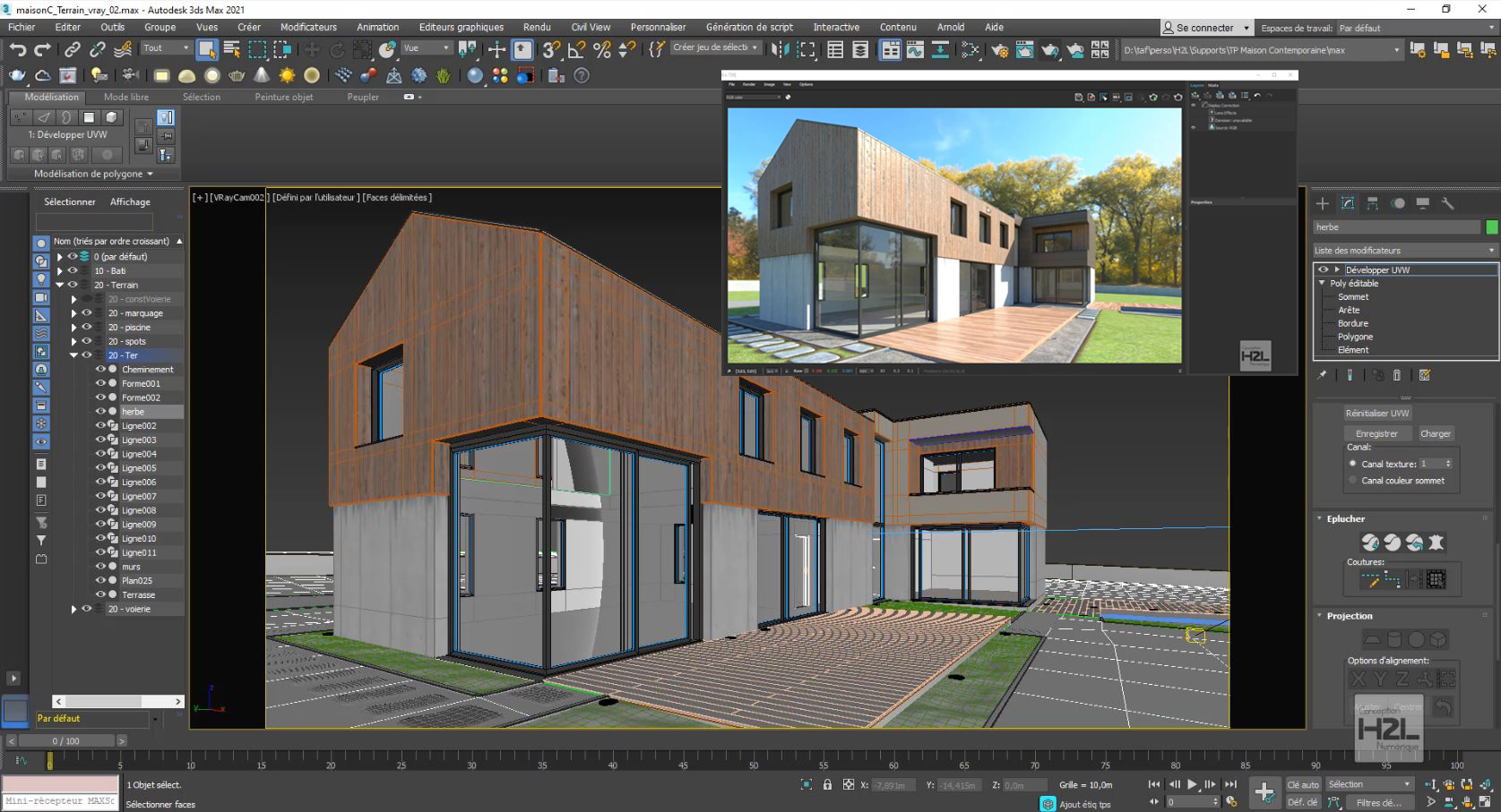 3ds Max maisonC Rendu