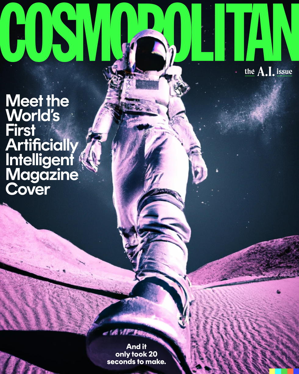 Couverture du magazine Cosmopolitan générée par DALL-E