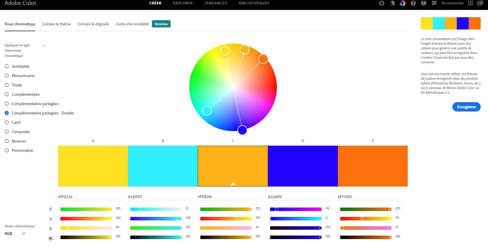 Roue chromatique Adobe Color