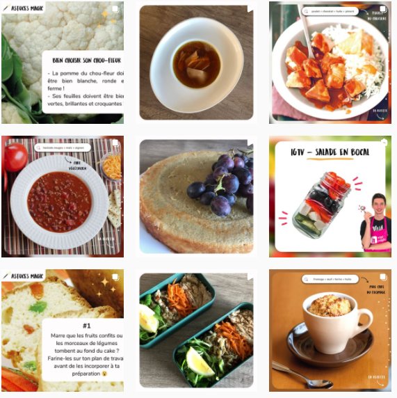 Autre exemple d’utilisation de templates sur le compte Instagram de Frigo Magic