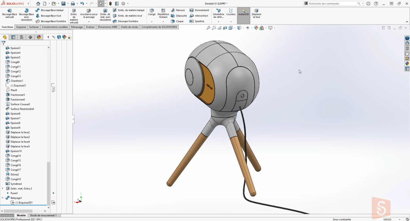 Modélisation en surfacique dans Solidworks