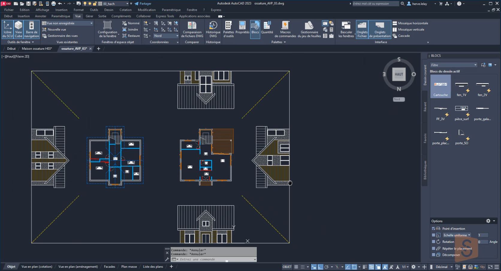 Plan architecture autocad