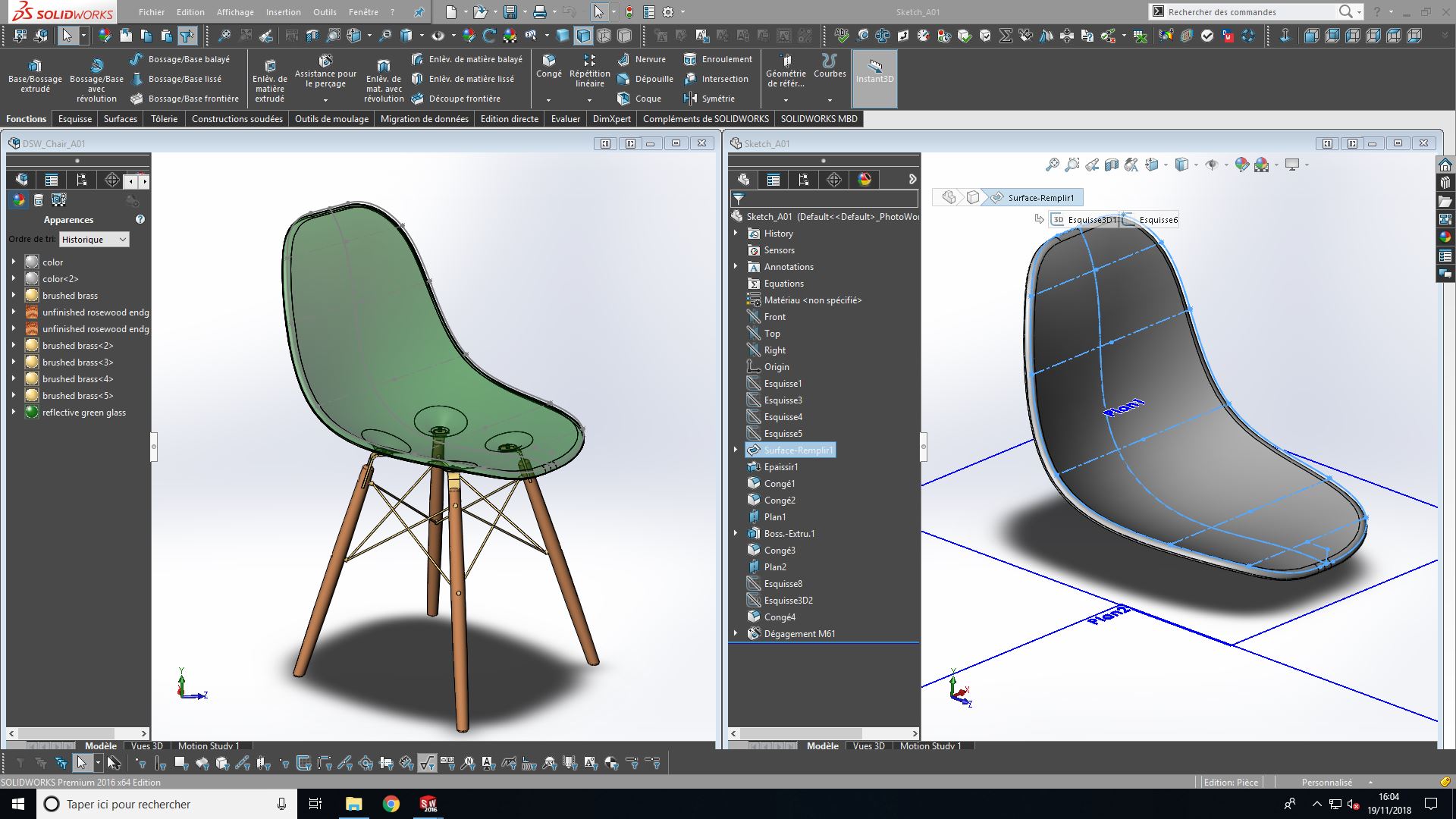 Conception d'une chaise dans Solidworks