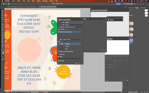 Exemple de création de documents interactifs dans InDesign