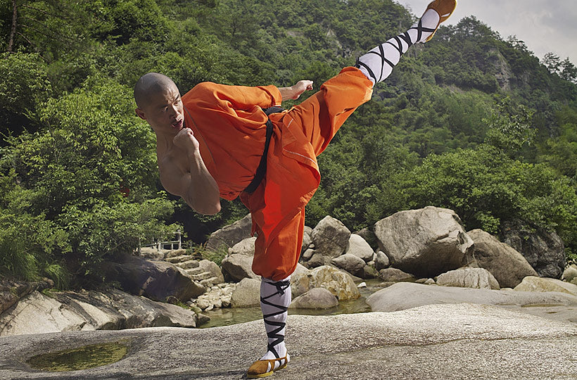 Illustration de l'anecdote "Le projet de projet" : moine shaolin en démonstration de force